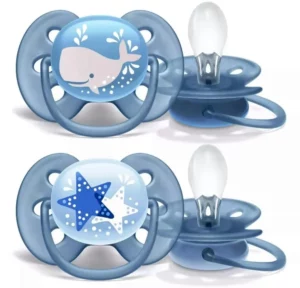 Philips Avent Пустышка ultra soft для мальчика 6-18 мес 2 шт в комплекте с футляром для хранения и стерилизации