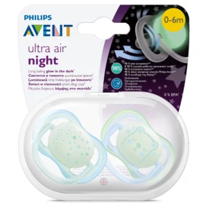 Пустышка Philips Avent ultra air night ночная с футляром для стерилизации с 0 до 6месяцев 2шт SCF376/11