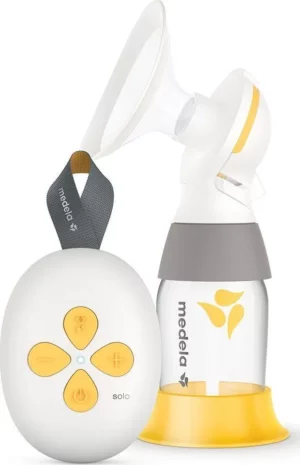 a breast pump and bottle