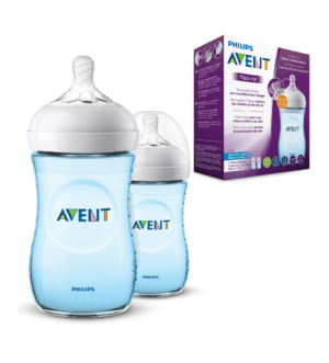 Philips Avent Natural Бутылочки, 2 шт., 260 мл, голубые