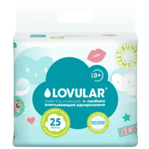 Впитывающие пеленки Lovular Sweet Kiss 60x40 см, 25 шт