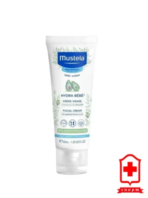 Mustela Hydra-Bebe Увлажняющий крем для лица с авокадо, 40 мл