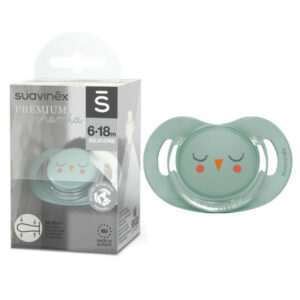 Силиконовая пустышка Suavinex OWL зелёная, 6-18 месяцев