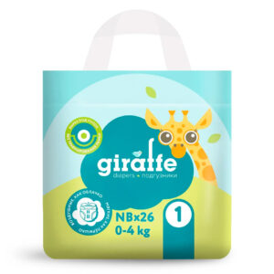 Подгузники Giraffe Classic NB 0-4 кг, 50 шт., комфорт и мягкость для новорожденных
