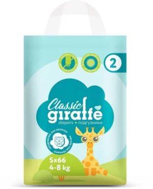Подгузники Giraffe Classic S (4-8 кг), 20 шт
