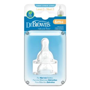Силиконовые соски Dr.Brown's для бутылочек со стандартным горлышком, 6м+, 2 шт