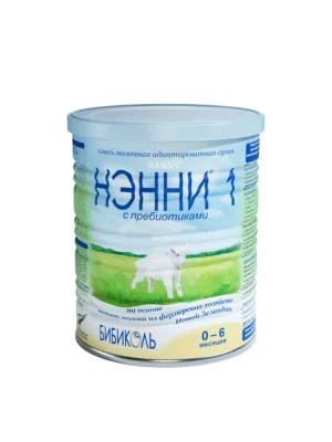 NANNI 1 prebiotiklar bilan, quruq sutli aralashma, echki sutidan, 800 g (0–6 oy)