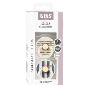 Пустышки BIBS Colour 2 шт., латекс, 0-6 мес., White/Steel Blue