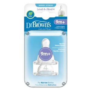 Силиконовые соски Dr.Brown's Natural Flow, уровень 4, узкие, 9м+, 2 шт
