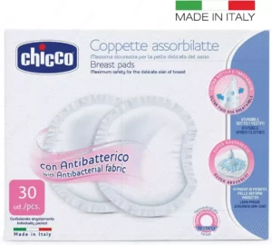Антибактериальные прокладки для груди Chicco, 30 шт – для сухости и комфорта