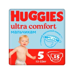 Huggies Ultra Comfort 5, подгузники для мальчиков (12-22 кг), 15 шт