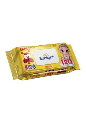 Sunlight "Kids Qo‘ng‘izcha" nam salfetkalar 120 dona, bolalar uchun