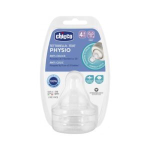 Chicco Natural Feeling silikon so‘rg‘ichi quyuq ovqat uchun, 4+ oylik, 2 dona