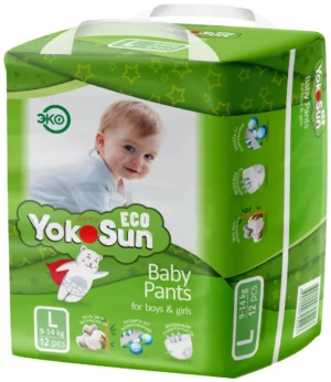 YokoSun Eco taglik-trusiklari, L (9-14 kg), 12 dona