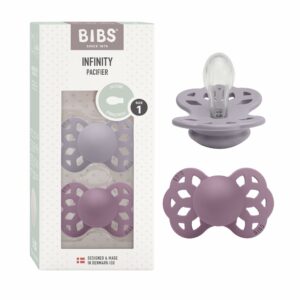BIBS Supreme so‘rg‘ichlari 2 dona, silikon, simmetrik shakl, Fossil Grey/Mauve