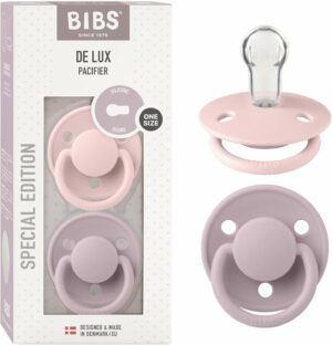 BIBS De Lux so‘rg‘ichlari 2 dona, silikon, 0-36 oy, Fossil Grey/Mauve