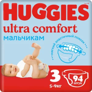 Подгузники Huggies Ultra Comfort 3 для мальчиков (5-9 кг), 94 шт