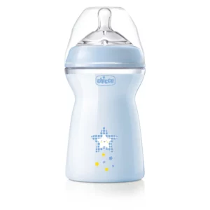 Chicco Natural Feeling butilkasi 330 ml, 6+ oylik bolalar uchun silikon so‘ska.