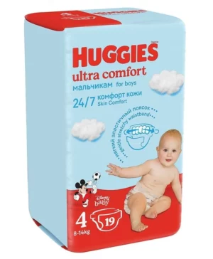 Huggies Ultra Comfort o‘g‘il bolalar uchun 4 (8-14 kg), 19 dona