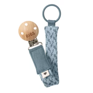 Держатель для пустышки Bibs, натуральный хлопок, FSC дерево, Petrol/Baby Blue