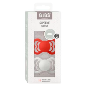 BIBS Supreme Silicone so‘rg‘ichlar to‘plami, ortodontik shakl, Candy Apple/Haze, 2 dona