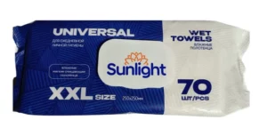 Влажные салфетки Sunlight XXL 70 шт., универсальные, антибактериальные