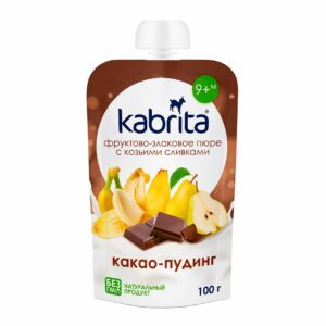 Kabrita Bolalar pyuresi kakao pudingi va echki suti kremlari bilan, 6+ oy