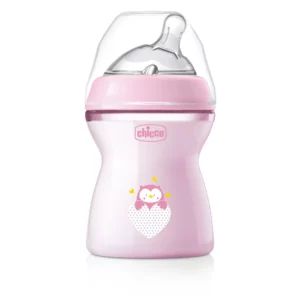 Chicco Natural Feeling bolalar butilkasi 250 ml, pushti rang, antikolik, BPA-free