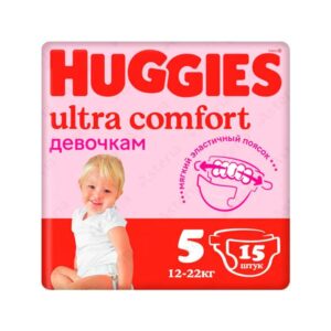 Huggies Ultra Comfort qizlar uchun tagliklar (12-22 kg), 15 dona