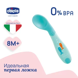Chicco Baby's First Spoon qoshiq, ko'k, 8 oylikdan+