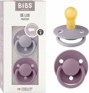 BIBS De Lux so‘rg‘ichlari 2 dona, lateks, 6-18 oy, Fossil Grey/Mauve