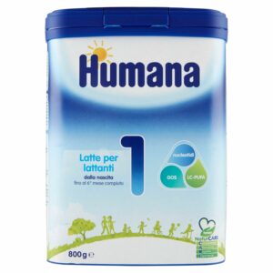 Humana 1, prebiotiklar bilan sutli aralashma, 800 g (0-6 oy)