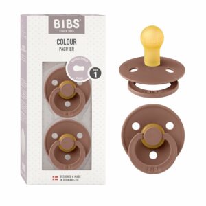 Пустышки BIBS Colour 2 шт., натуральный латекс, 0-6 мес., Woodchuck