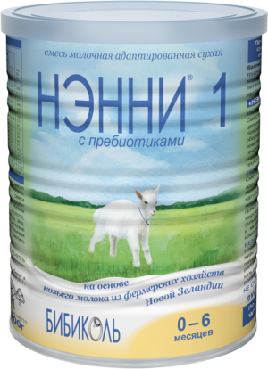 NANNI 1 prebiotiklar bilan, echki sutiga asoslangan aralashma, 400 g (0-6 oy)