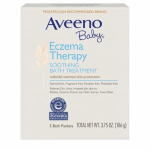 Успокаивающая ванна Aveeno Baby для экземы, 5 упаковок, натуральная коллоидная овсянка