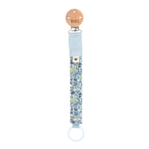 Держатель для пустышки BIBS Liberty, натуральный хлопок, Baby Blue