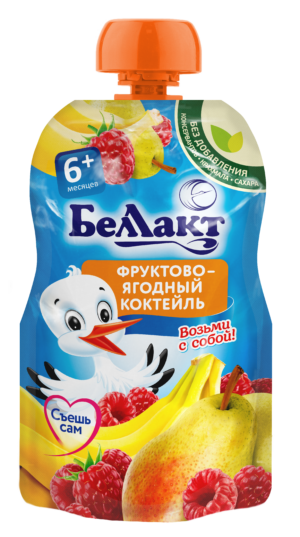 Mevali pyure «Bellakt» malina-banan, 90 g