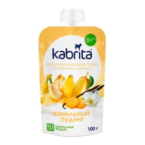 Kabrita Пюре ванильный пудинг (банан, груша, печенье), 6+ мес