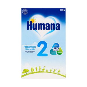 Humana 2, prebiotiklar bilan sutli aralashma, 300 g (6-12 oy)