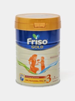 Friso Gold 3, 800 g banka, inglizcha yorliq — 1 yoshdan