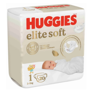 Huggies Elite Soft 1, yangi tug‘ilgan chaqaloqlar uchun tagliklar, 20 dona (3-5 kg)