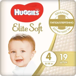 Huggies Elite Soft tagliklari 4 (8-14 kg), 19 dona