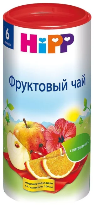 HiPP organik bolalar choyi, mevali, 200 g, 4+ oy