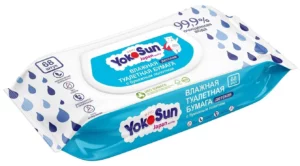 Влажная биоразлагаемая детская туалетная бумага YokoSun, 68 шт