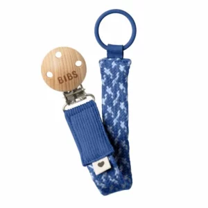 Держатель для пустышки Bibs, натуральный хлопок, FSC дерево, Cornflower/Dusty Blue
