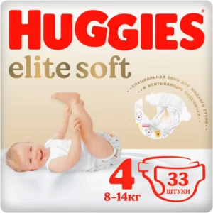 Huggies Elite Soft tagliklari 4 (8-14 kg), 33 dona