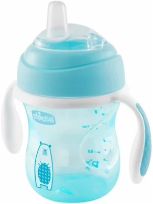 Детский поильник Chicco Transition Cup, синий, 200 мл, 4+ мес.