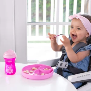 Набор столовых приборов Chicco MetalCutlery розовый 18м+