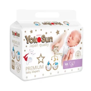 Подгузники YokoSun Premium, NB, 36 шт. – Дышащие, с индикатором, от 0 до 5 кг – Brandyol.uz