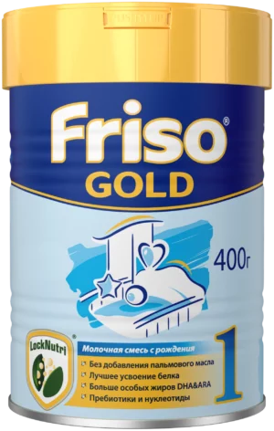 Frisolac Gold 1, 400 g – 0-6 oylik bolalar uchun mos sutli aralashma